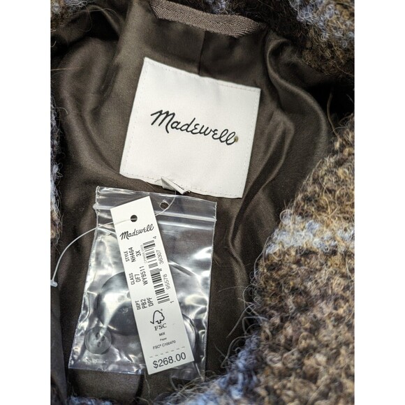 Madewell Belrose Shirt Jacket Wool Blend Shacket Coat Cassel Plaid 3X NWT $268 - Picture 9 of 12